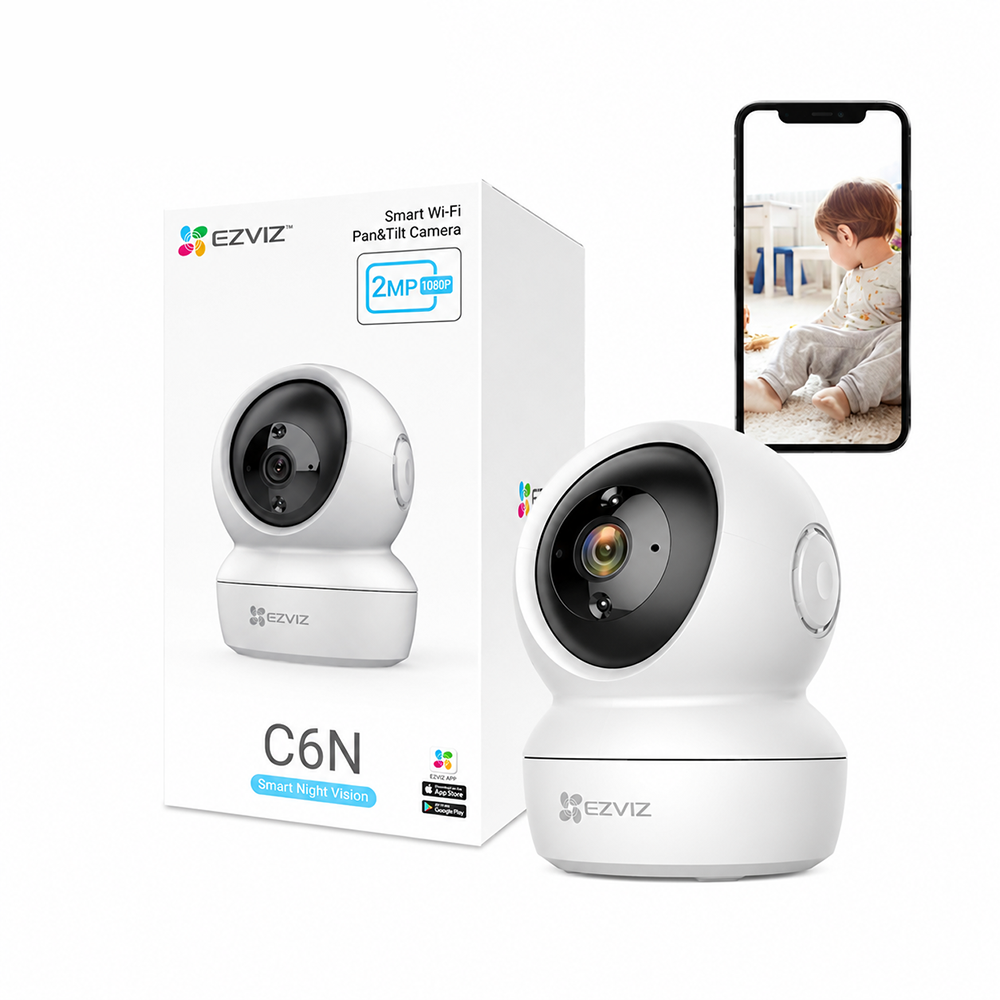 EZVIZ C6N Smart Wi-Fi Pan & Tilt Camera – 2MP 1080P Indoor Security Camera with Night Vision & Motion Tracking