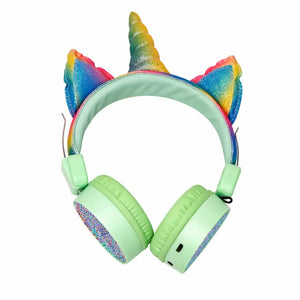 Mint Unicorn Bluetooth Headphones For Girls