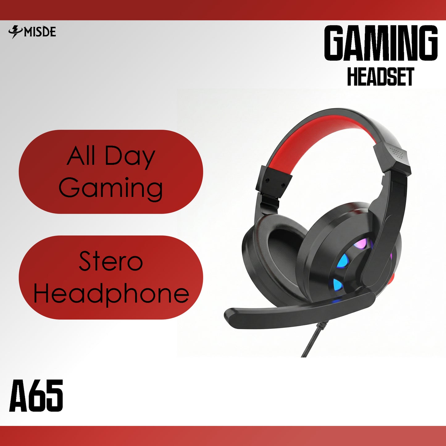 MISDE A65 RGB Gaming Headset for Immersive Gaming